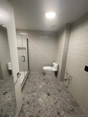 Shower Door - Installing the glass shower door Shower Door - Installing the glass shower door