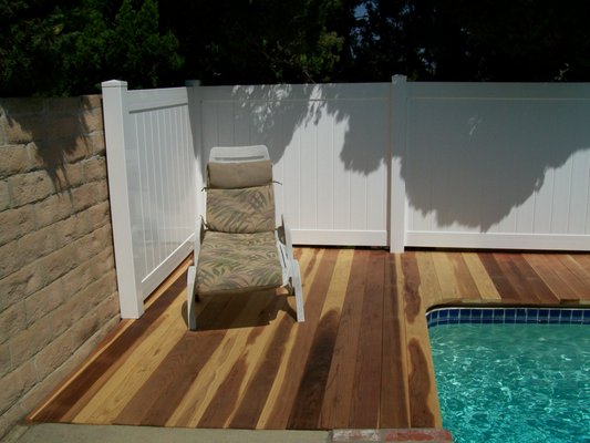 Vinyl Fence & Wood Deck - Residential - Such a major update this new vinyl fence and wood deck makes!