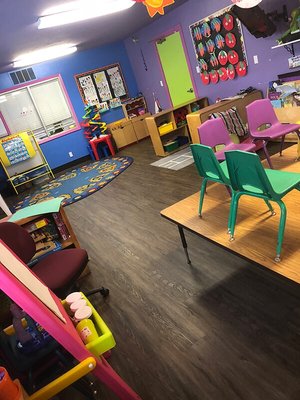 Pre-school at Rise City Church - This installation is Tarkett TRANSCEND™ SURESET™, a floating style floor. Unlike a click floor, each tile can be removed and reinstalled completely independently. This floor is dimensionally stable, commercial rated, and fully flexible. Pre-school at Rise City Church - This installation is Tarkett TRANSCEND™ SURESET™, a floating style floor. Unlike a click floor, each tile can be removed and reinstalled completely independently. This floor is dimensionally stable, commercial rated, and fully flexible.