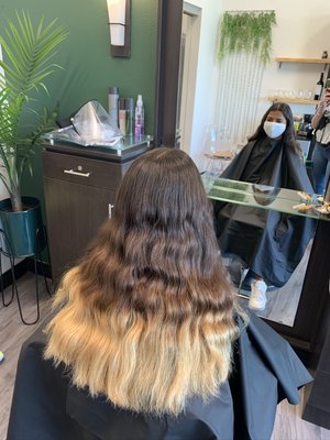 Before and after balayage correction - This was a correction on an at home ombré blended into a natural balayage! Before and after balayage correction - This was a correction on an at home ombré blended into a natural balayage!