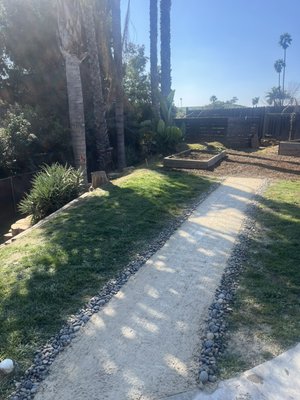 Backyard Yard Renovations. - Did some remodeling of path and trees for a usual maintenance client. Turned out really nice, plus gave them a discount for being a return customer. Call us to see what a project like this would cost.