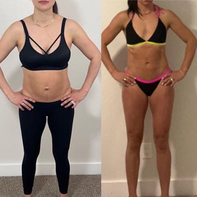 6 Week Transformation - This client lost 13lbs in 6 weeks following our training and nutrition programs. She went into a calorie deficit and strength trained 4x per week. 6 Week Transformation - This client lost 13lbs in 6 weeks following our training and nutrition programs. She went into a calorie deficit and strength trained 4x per week.