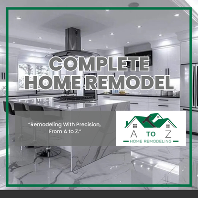 Bringing Every Vision to Life—From A to Z - For over 20 years, A to Z Home Remodeling has been transforming houses into dream homes throughout the Central Puget Sound region, including Renton, Tacoma, and Everett, WA. As a family-owned business rooted in the community, we take pride in treating every project as if it were our own. Our mission is simple: blend expert craftsmanship with a personal touch to create living spaces that reflect your style, needs, and aspirations.

What Sets Us Apart
Licensed, Experienced Professionals: Our team of fully licensed and insured contractors ensures every project is handled with professionalism and dedication. We believe in thorough planning, transparent communication, and meticulous execution.
Personalized Service: Every homeowner’s vision is unique—that’s why we offer tailored remodeling solutions. From the very first consultation to the final walkthrough, we collaborate closely with you, prioritizing your goals every step of the way.
Full-Spectrum Home Renovation: Whether you want to update a few rooms or reimagine your entire house, we have the expertise to manage every aspect of full home remodeling.
Our Approach
1. Consultation & Vision
We start with a complimentary estimate and an in-depth consultation to understand your lifestyle, preferences, and budget. Listening to your ideas is a top priority; we’re here to offer expert insight while remaining true to your goals.

2. Design & Customization
Collaborating on inspiration boards, material selections, and layouts, our team crafts a remodeling plan that optimizes both aesthetics and function. We work with quality suppliers and recommend options that meet your style and needs.

3. Project Management & Execution
Our licensed contractors handle framing, construction, electrical, plumbing, and finishing touches, managing timelines and providing regular updates. Our process is smooth and transparent—no surprises, just results.

4. Final Touches & Walkthrough
Before project completion, we walk you through the finished renovation, ensuring every detail meets your expectations. Our job isn’t done until you’re delighted with your new space.

Core Services Within Full Home Remodeling
Complete Interior Transformations: Walls, flooring, lighting, and custom features to redefine your home’s layout and flow.
Kitchen Remodeling: Modern, functional kitchens that blend beauty and efficiency—featuring new cabinetry, fixtures, and layouts.
Bathroom Remodeling: Spa-inspired retreats that maximize comfort and appeal, complete with updated tubs, tile, and vanities.
Basement Finishing: Converting unused basements into inviting, purposeful living areas—family rooms, offices, or in-law suites.
Garage Conversions: Turn your garage into a home gym, studio, or additional living space, seamlessly integrated with the rest of your home.
Framing and Decks: Expanding your home’s livable area with room additions, outdoor decks, and custom structural solutions.
The A to Z Advantage
Quality Craftsmanship: Attention to detail is non-negotiable for us. We use premium materials and best practices, ensuring renovations that stand the test of time.
Honesty and Transparency: From the first quote to final billing, you know exactly what to expect.
Community-Focused: We’re honored to offer discounts for seniors and veterans—a small way to give back to those who support our community.
Fully Licensed & Insured: Your peace of mind matters. We adhere to the highest standards of safety, compliance, and workmanship.
Trusted By Homeowners Across Puget Sound
Our portfolio of completed projects highlights a diversity of styles and challenges, emphasizing our versatility and commitment to customer satisfaction. Whether modernizing a historic home, opening up living spaces for entertaining, or reimagining interiors to suit multi-generational families, we bring visions to life—on time and on budget.

Get Started
When you’re ready to own the home you’ve always wanted, trust A to Z Home Remodeling. Call us at (425) 757-2866 to schedule your free estimate and start your journey to a more beautiful, functional home today.