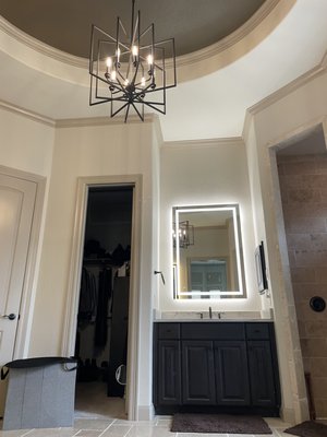 Bathroom Lighting upgrade - Luxury bathroom lights upgrade featuring new LED mirrors and mounted TVs! Bathroom Lighting upgrade - Luxury bathroom lights upgrade featuring new LED mirrors and mounted TVs!