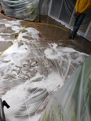 Paver Restoration - Sealing - this paver was washed before adding sealer to it