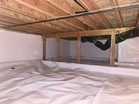 Crawl Space Waterproofing - New homeowners, Sam and Levi, found standing water in their crawl space after experiencing heavy seasonal rains. We addressed groundwater seepage under their home by installing interior drainage, new sump pump, and our encapsulation system. Now they have a permanently dry crawl space, along with peace-of-mind. Crawl Space Waterproofing - New homeowners, Sam and Levi, found standing water in their crawl space after experiencing heavy seasonal rains. We addressed groundwater seepage under their home by installing interior drainage, new sump pump, and our encapsulation system. Now they have a permanently dry crawl space, along with peace-of-mind.