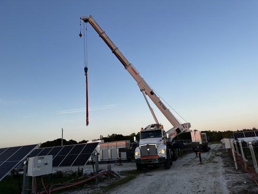 Solar Farm - Removing and installing new transformers and solar panels. Call today for a free estimate.