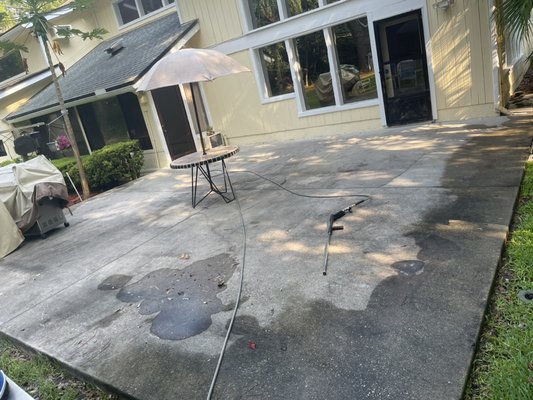 Concrete clean, paver clean and lamp post￼￼s - Before and after of a job we did. Cleaned the concrete, pavers and lamp posts