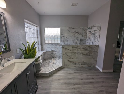 Master Bath 2023 - This was a master bathroom remodel for a couple who wanted a walk in shower and a more modern bathroom. Master Bath 2023 - This was a master bathroom remodel for a couple who wanted a walk in shower and a more modern bathroom.