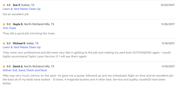 Customer testimonials - Here are some reviews from our great customers