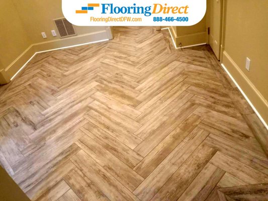Parquet Flooring Installation in Frisco - Frisco, Texas homeowner opted for gorgeous parquet flooring to be installed by the skilled craftsmen at Flooring Direct. Start your own project with a no obligation Shop-at-Home appointment to see flooring samples under your lighting and next to your furnishings by calling/texting 214-390-0850 or visiting our website.