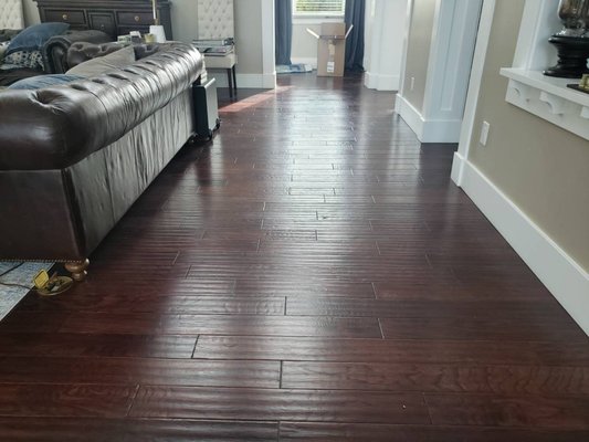 Hardwood & laminate flooring installation - This flooring was done in a professional matter to match the rest of the house's design and tone.
We demoed the old flooring and leveled the foundation to install vinyl and a staircase to go with the kitchen and the rest of the area! Turned out amazing! Customers were very happy