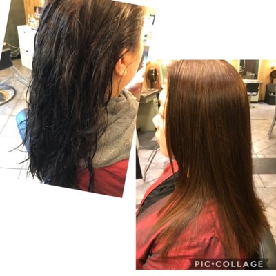 Hair Straight perm. Keratin treatment. - Few of our clients who have received a straight hair perm. Hair Straight perm. Keratin treatment. - Few of our clients who have received a straight hair perm.
