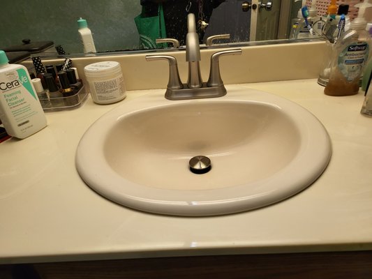 Sink installation - This sink installation was done in a 35-year-old home. Sink installation - This sink installation was done in a 35-year-old home.