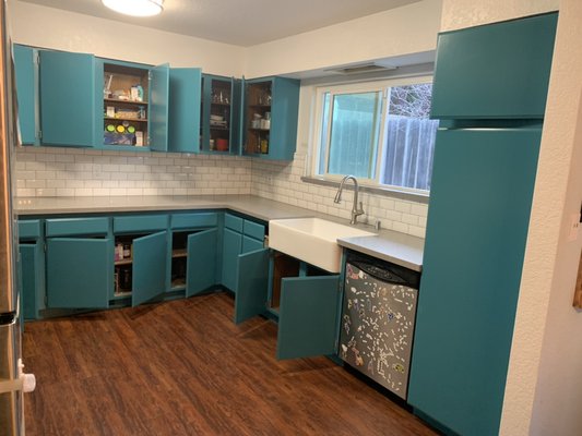 Kitchen Remodel - We completely renovated this kitchen. Created new countertops with a wood finish, completely new cabinets & redid the tiling which looks aesthetically pleasing. Kitchen Remodel - We completely renovated this kitchen. Created new countertops with a wood finish, completely new cabinets & redid the tiling which looks aesthetically pleasing.