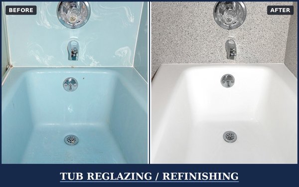 Bathtub Refinishing - Our refinishing process transforms your existing tub and tile in 24-48 hours! No messy demolition and we save you thousands over the cost of replacement!
What problem can we solve for you?
Ugly, outdated colors
Stained and moldy tile grout lines
Impossible to clean surfaces
Broken, cracked, or missing tiles
Chips or scratches
Cracked or leaking fiberglass Bathtub Refinishing - Our refinishing process transforms your existing tub and tile in 24-48 hours! No messy demolition and we save you thousands over the cost of replacement!
What problem can we solve for you?
Ugly, outdated colors
Stained and moldy tile grout lines
Impossible to clean surfaces
Broken, cracked, or missing tiles
Chips or scratches
Cracked or leaking fiberglass