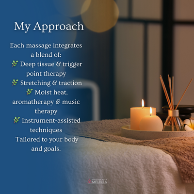The Heart of My Massage Practice - Providing exceptional customer care is at the core of my work as a massage therapist. Every client is unique, and I strive to create a welcoming, safe, and comfortable environment from the moment they walk through the door.
I believe that the massage experience is about more than just physical relief—it’s about supporting overall well-being. That’s why I take time to discuss individual needs, preferences, and any concerns before each session. Communication and trust are essential, and I always respect client boundaries while encouraging open dialogue.
Cleanliness, professionalism, and attention to detail are non-negotiable parts of my practice. I ensure that every session is tailored to meet personal goals, whether it’s relaxation, pain relief, or improved mobility.
Most importantly, I am committed to ongoing education, so I can continue to offer the best care and most effective techniques to each person I serve. Your comfort, safety, and satisfaction are always my top priorities. The Heart of My Massage Practice - Providing exceptional customer care is at the core of my work as a massage therapist. Every client is unique, and I strive to create a welcoming, safe, and comfortable environment from the moment they walk through the door.
I believe that the massage experience is about more than just physical relief—it’s about supporting overall well-being. That’s why I take time to discuss individual needs, preferences, and any concerns before each session. Communication and trust are essential, and I always respect client boundaries while encouraging open dialogue.
Cleanliness, professionalism, and attention to detail are non-negotiable parts of my practice. I ensure that every session is tailored to meet personal goals, whether it’s relaxation, pain relief, or improved mobility.
Most importantly, I am committed to ongoing education, so I can continue to offer the best care and most effective techniques to each person I serve. Your comfort, safety, and satisfaction are always my top priorities.
