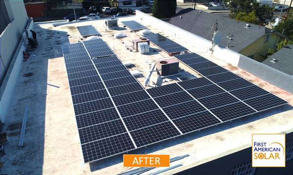 Commercial Solar Installation! - We used a special footing for this project. No leak guarantee and a 25-year all around warranty to ensure the longevity of the system. If you have a commercial building, solar payback period can be as little as 3 years. Request an estimate from us today and we'll make a custom quote for you.