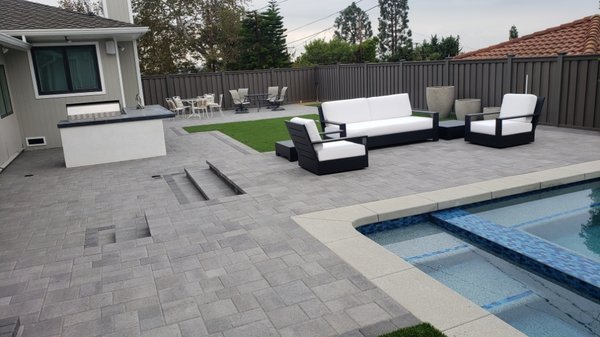 Full Backyard Remodeling- Culver city. - This project was full Backyard Remodeling, including demolition, B.B.Q Outdoor kitchen, Pool remodeling, Pavers installation, Turf installation, Trex fencing and retaining wall. Full Backyard Remodeling- Culver city. - This project was full Backyard Remodeling, including demolition, B.B.Q Outdoor kitchen, Pool remodeling, Pavers installation, Turf installation, Trex fencing and retaining wall.