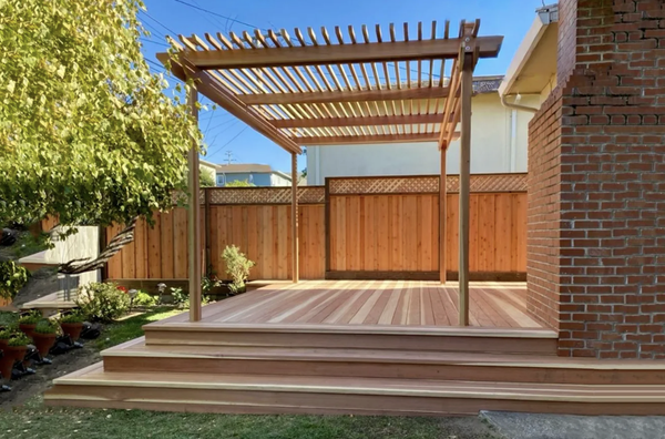 Decks - Thinking about a deck? It’s a smart, long-term investment that transforms how you live at home. A beautifully crafted redwood or Trex deck extends your living space, elevates everyday moments, and boosts your home’s value. Whether you want more usable space for gatherings, a seamless indoor–outdoor flow, or a lasting upgrade to your property, we’ve got you covered. We’ll collaborate on a design that fits your yard, your style, and your budget—then build it with precision. We specialize in Redwood and Trex decking, delivering durability, low maintenance, and standout curb appeal that lasts.
Crafted with care, installed with precision, and designed to suit your space, it’s the kind of upgrade your home—and your neighborhood—will appreciate.

Features of Decks-
Decks expand your home's living space outdoors, offering versatile functionality for various activities while enhancing indoor-outdoor flow. They significantly increase property value and can be customized to perfectly suit your home's style and your lifestyle needs.
-Expanded Living Space
-Versatile Functionality
-Enhanced Indoor-Outdoor Flow
-Increased Property Value
-Customizable Design

Call today to schedule a free estimate- 650-201-5504