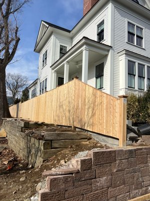 Cedar Board in Providence - Project completed in Providence during the winter using #1 Cedar Boards with varying heights and decorative accents. The backyard was fully enclosed to create a safe and secure space for the puppies, while the perimeter fence around the house enhances privacy, safety, and curb appeal. Cedar Board in Providence - Project completed in Providence during the winter using #1 Cedar Boards with varying heights and decorative accents. The backyard was fully enclosed to create a safe and secure space for the puppies, while the perimeter fence around the house enhances privacy, safety, and curb appeal.