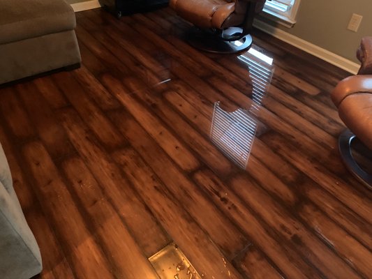 Water damage in progress - Water damage due to main pipe broke at utility room