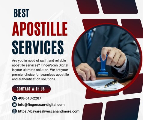 Apostille for all Countries - Are you in need of swift and reliable apostille services? FingerScan Digital is your ultimate solution. We are your premier choice for seamless apostille and authentication solutions. Our service include expedite service turnaround less than 5 days. Regular turnaround time max of 2 week. You will not find anywhere that can provide such short turnaround time. Contact us today. Apostille for all Countries - Are you in need of swift and reliable apostille services? FingerScan Digital is your ultimate solution. We are your premier choice for seamless apostille and authentication solutions. Our service include expedite service turnaround less than 5 days. Regular turnaround time max of 2 week. You will not find anywhere that can provide such short turnaround time. Contact us today.
