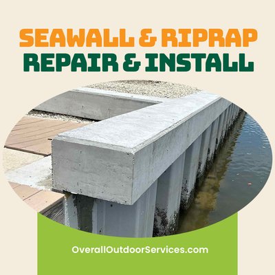 Seawall Repair & Riprap Installation - Overall Outdoor & Marine Services offers professional seawall repair and riprap installation to protect your waterfront property from erosion and enhance its stability. Our expert team ensures long-lasting solutions using high-quality materials designed to withstand Southwest Florida’s coastal conditions. Whether reinforcing an existing seawall or installing riprap for added protection and aesthetics, we provide reliable, efficient service with a commitment to excellence. Safeguard your property and maintain its beauty with our trusted solutions!
