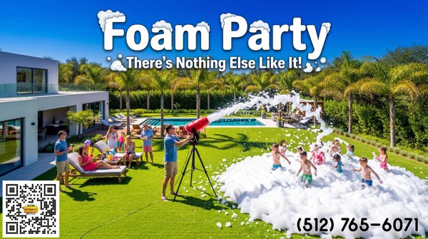Foam Parties - We now offer the ever popular Foam Party with our exclusive Foamtastic Foam Cannon! If you've never witnessed a Foam Party, you really don't know what you're missing! Great for backyards, community events, HOA events, school, church and municipal events too!