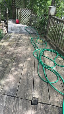 Deck washing - Cleaning of stained deck Deck washing - Cleaning of stained deck