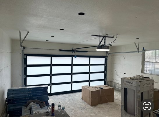 Garage Door full view motor Installation - This is Installation for a new full view glass door garage door and garage door opener Liftmaster LED light Garage Door full view motor Installation - This is Installation for a new full view glass door garage door and garage door opener Liftmaster LED light