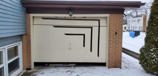 before & after - single car garage replacement