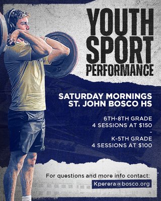 Sports Performance Training Sessions - Sign up for sports performance training!
Athletes will elevate their game through strength, speed, and explosiveness! Sports Performance Training Sessions - Sign up for sports performance training!
Athletes will elevate their game through strength, speed, and explosiveness!