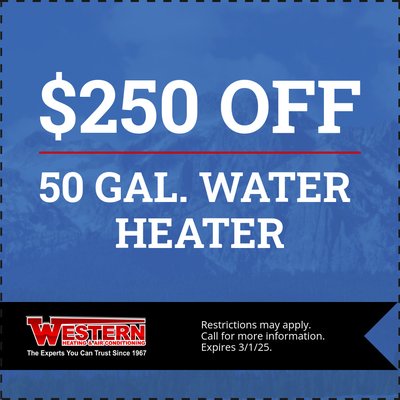 $250 Off 50 Gallon Water Heater - Newer water heaters tend to take up less space, use less energy, and are more efficient. Still, nobody wants to replace a household appliance unless necessary.
You can count on our Boise water heater repair specialists to explain what you should know about your system and whether or not your issue is easily fixable.
Here are three clear signs that it could be time for a repair.
Your heater is making weird noises. As sediment heats and re-heats, it can harden, creating a rattling sound in your heater.
You have rusty water. This could either be an indication of rusting pipes or rust forming inside your tank. Either way, an inspection is merited.
There is water around your heater, indicating a possible leak. Our team can fix this in no time.
Most water heaters have a service life of about eight to 12 years. When your water heater hits the 10-year mark, you may want to consider swapping it out for a newer model.
If there is a problem, always check to see if a blown fuse or tripped breaker is causing the issue. For natural gas heaters, be sure the thermostat is operating correctly. $250 Off 50 Gallon Water Heater - Newer water heaters tend to take up less space, use less energy, and are more efficient. Still, nobody wants to replace a household appliance unless necessary.
You can count on our Boise water heater repair specialists to explain what you should know about your system and whether or not your issue is easily fixable.
Here are three clear signs that it could be time for a repair.
Your heater is making weird noises. As sediment heats and re-heats, it can harden, creating a rattling sound in your heater.
You have rusty water. This could either be an indication of rusting pipes or rust forming inside your tank. Either way, an inspection is merited.
There is water around your heater, indicating a possible leak. Our team can fix this in no time.
Most water heaters have a service life of about eight to 12 years. When your water heater hits the 10-year mark, you may want to consider swapping it out for a newer model.
If there is a problem, always check to see if a blown fuse or tripped breaker is causing the issue. For natural gas heaters, be sure the thermostat is operating correctly.