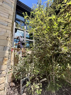 Satisfied customer in Tuhaye! - This cleaning was on a beautiful custom home with panoramic views of the Jordanelle, Mt. Timpanogos, and Deer Valley. We cleaned all glass on exterior and interior, leaving the customer’s many windows crystal clear.