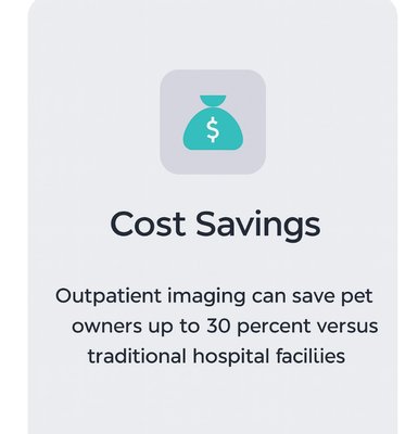 Lower Cost Scans - Our goal is to make veterinary MRI's more accessible to pet owners. We offer significantly lower pricing, convenient weekend scheduling and a hassle-free outpatient setting. Lower Cost Scans - Our goal is to make veterinary MRI's more accessible to pet owners. We offer significantly lower pricing, convenient weekend scheduling and a hassle-free outpatient setting.