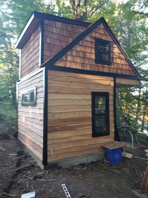 Cedar siding - This was cabini build at the cottage Cedar siding - This was cabini build at the cottage