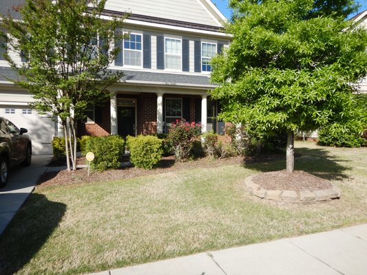 North Carolina project - Hub landscape took this project and brought it back to life with a little TLC. The front yard got a facelift with new plants and annuals, a little trim on the established plant material and new layer of mulch to complete this project