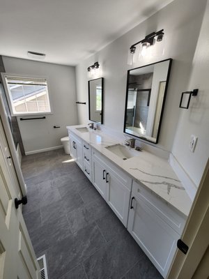 Guest Bathroom Remodel - This bathroom remodel was a like to like remodel keeping the same layout with all new finishes Guest Bathroom Remodel - This bathroom remodel was a like to like remodel keeping the same layout with all new finishes