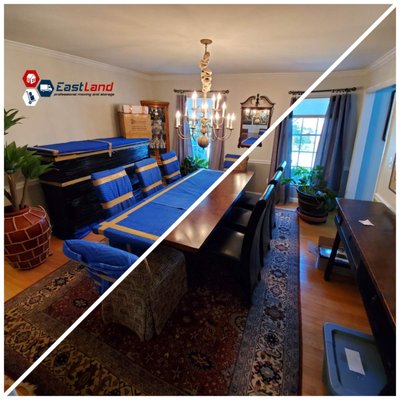 Local Move  Alexandria, VA --> Potomac, MD - This move was done on October 25th, 2022. On October 24th we start the project in customer's 5 bedroom townhome with 6 movers. We did the whole packing and protecting of the furniture and inventory.

" At the end of the day we had no damages on the furniture, no hidden surprises, no hidden fees." - Customer