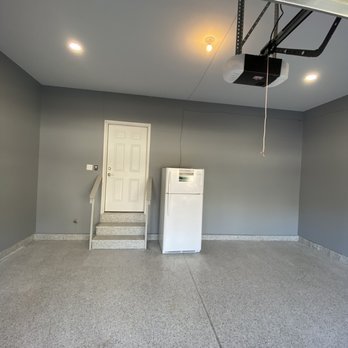 Garage interior painting - Interior of garage before and after