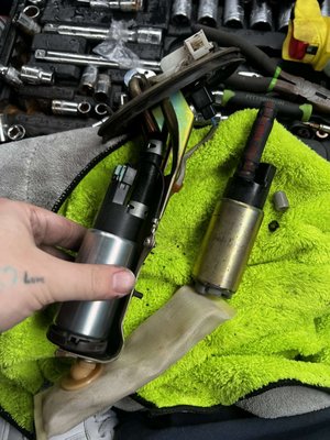 Fuel Pump Failure Diagnosed and Replaced on 1997 Honda Civic - When a customer brought in their 1997 Honda Civic with starting issues, we tested the fuel system by checking fuel pressure and verifying electrical connections. After confirming the fuel pump was faulty, we replaced it with a reliable aftermarket pump, restoring the car’s performance and saving the customer money. Fuel Pump Failure Diagnosed and Replaced on 1997 Honda Civic - When a customer brought in their 1997 Honda Civic with starting issues, we tested the fuel system by checking fuel pressure and verifying electrical connections. After confirming the fuel pump was faulty, we replaced it with a reliable aftermarket pump, restoring the car’s performance and saving the customer money.