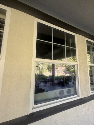 Before & After Our Window Cleaning - These were some of the dirtiest windows my technician had ever seen, he took his time and left the windows cleaner than ever and homeowners happier than ever! :)