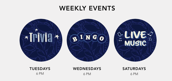 Weekly Events - If you are finding yourself bored at home come out and test your brain, your vocals *BINGO*, soothe your ears to great music, all while enjoying a good beer and pizza at Boring Rose Brewing.