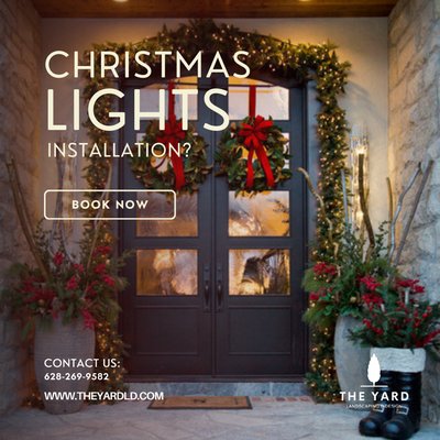 Christmas Lights Installation - ✨Light Up your Holidays with The Yard!✨

This Holiday season, let The Yard take care of your Christmas Decor lights installation and takedown, so you can focus on what you truly matters-making unforgettable memories with loves ones.

🌟 Our team of experts will transform your home or business into a winter wonderland, ensuring every nook and cranny sparkles with festive cheer. Say goodbye to the hassle of untangling lights and climbing ladders -our pros have got you covered.

🎄Whether you dream of classic white lights or a colorful, enchanting display, we’ll bring your vision to life. After the festivities, we’ll back to make the take down a breeze.

Don’t miss out on making this holiday season truly magical. Contact us today to schedule your Christmas lights decor installation with The Yard. Let’s light up the night together! 💫

📞 628-269-9582

#TheYard #HolidayLights #christmasdécor #LightInstallation #ProfessionalService