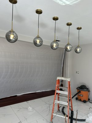 Kitchen lighting install - Call us today to get an estimate for your next project. (213) 677-9511