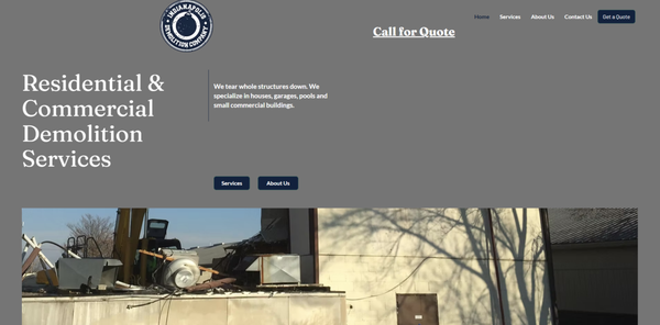 Demolition Company Website - This was a website redesign for an established demolition company. Demolition Company Website - This was a website redesign for an established demolition company.