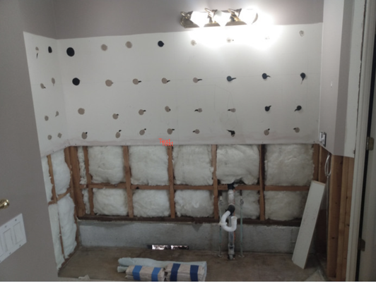 Bathroom Remodel Before Pic. - Water Damage Bathroom Remodel, New Cabinets, New Granite Countertops and New Paint Job. Bathroom Remodel Before Pic. - Water Damage Bathroom Remodel, New Cabinets, New Granite Countertops and New Paint Job.