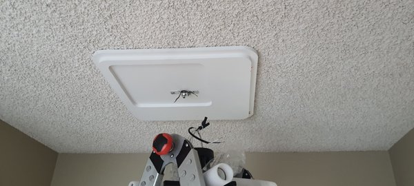 Replacement a light in the hallway - We replaced the outdated recessed luminaire with a new luminaire of a different type