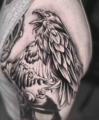 Black & Grey - Welcome to Dark Hearts Tattoo, your go-to destination for stunning black and grey tattoos. Our skilled artists are dedicated to bringing your vision to life with intricate designs and exceptional artistry. We offer free consultations to discuss your ideas and ensure you find the perfect tattoo for you. Walk-ins are always welcome, so stop by to see our work and let’s create something unforgettable together. Check out more of our artistry on Instagram @darkheartstattoo!